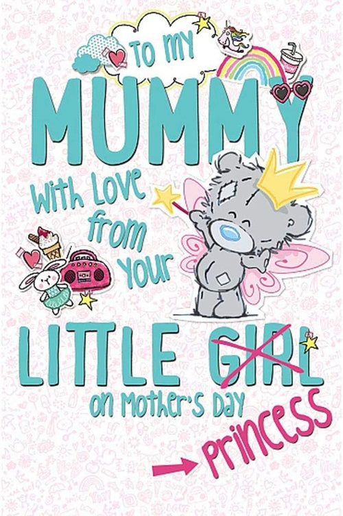 Me To You Mother's Day Card Mummy from Your Little Girl Princess