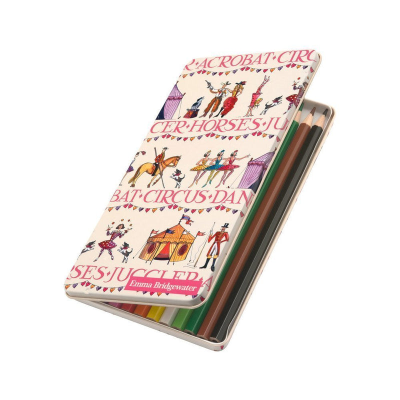FUN AT THE CIRCUS - Emma Bridgewater Design - 12 High Quality Colouring Pencils - Pencil Set in CIRCUS Tin