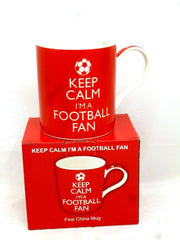 Keep Calm I'm A Football Fan Tea or Coffee Fine China Mug Gift Red Colour