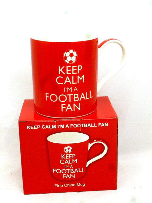 Keep Calm I'm A Football Fan Tea or Coffee Fine China Mug Gift Red Colour