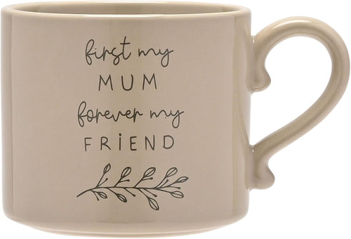 Moments Stoneware Ceramic  Mum Forever Friend Mug - Fawn Colour