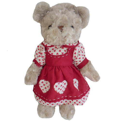 powell  craft  teddy bear love heart dress 30cm