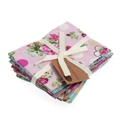 Fat Quarter Bundle: Cotton: 6 x 54cm x 45cm: Roses and Dots