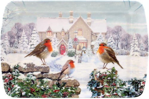 Lesser & Pavey Macneil Christmas Robins Serving Tray  lp53732
