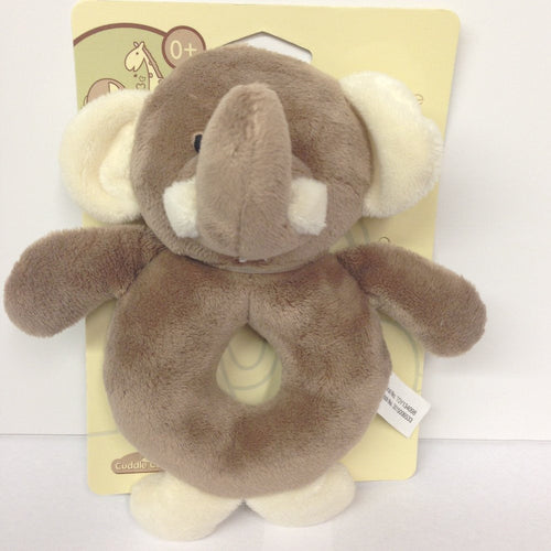 Elli & Raff Plush Ring Rattle (Pair) Elephant & Giraffe