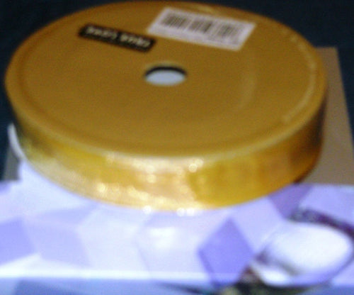 20m x 15mm WOVEN EDGE WEDDING ORGANZA RIBBON - GOLD