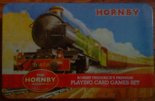 robert frederick's premium hornby trains playing card games set (with metal tin)