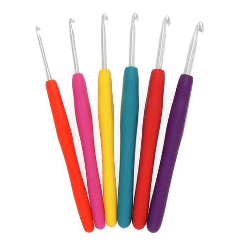 Milward Deluxe Six Piece Soft Grip Rainbow Crochet Hook Set 2.5-5.00mm