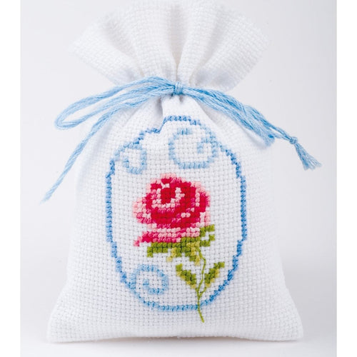 Cross stitch - Vervaco - Red Rose and Stem Bag