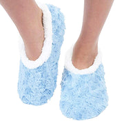 Ladies Super Soft Rose Textured Fur-Like Fabric Snoozies Slippers