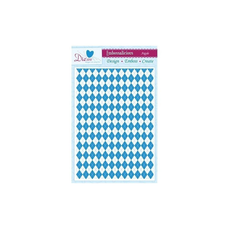 Crafter's Companion Die'sire Embossalicious A4 Embossing Folder - Argyle