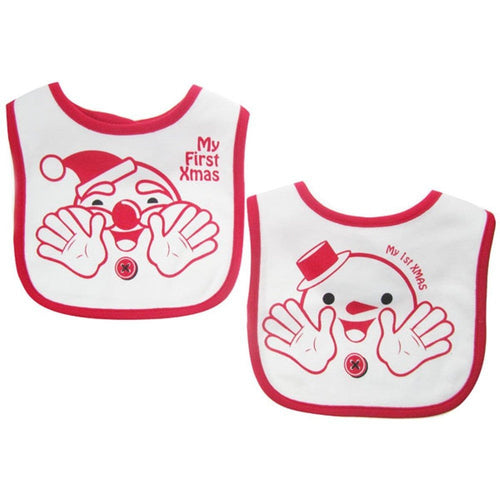 Cute 'My 1st Xmas' Velcro Bib (Santa)