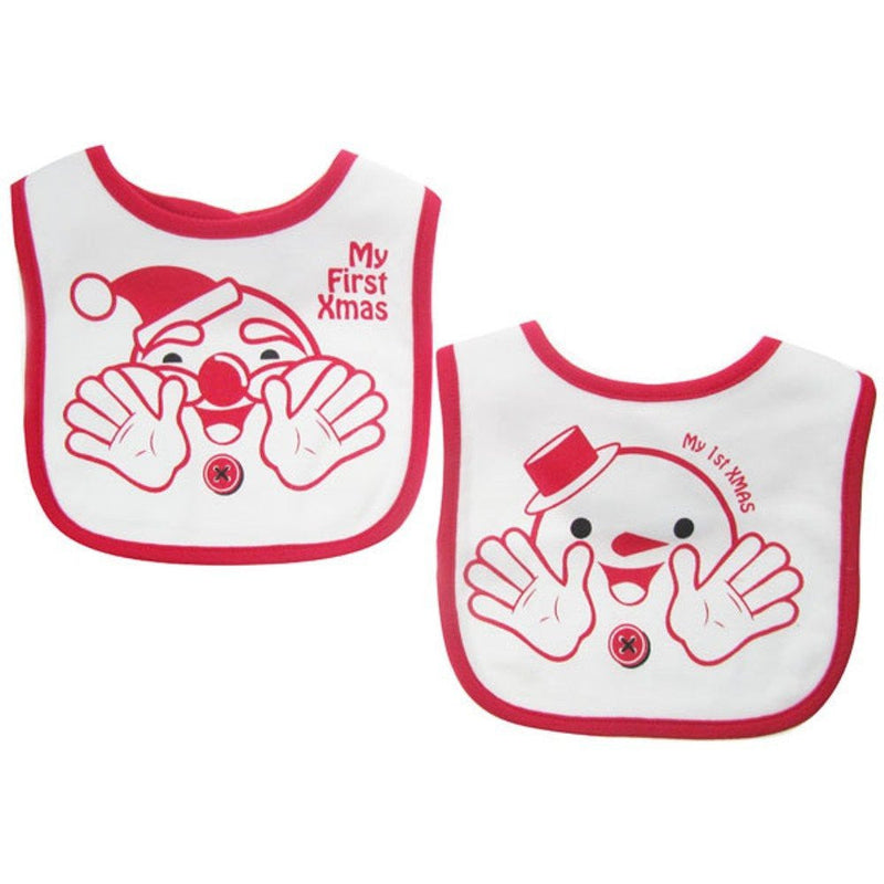 Cute 'My 1st Xmas' Velcro Bib (Snowman)