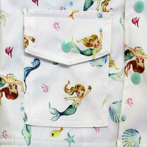 Powell Craft Girls Mermaid Raincoat White