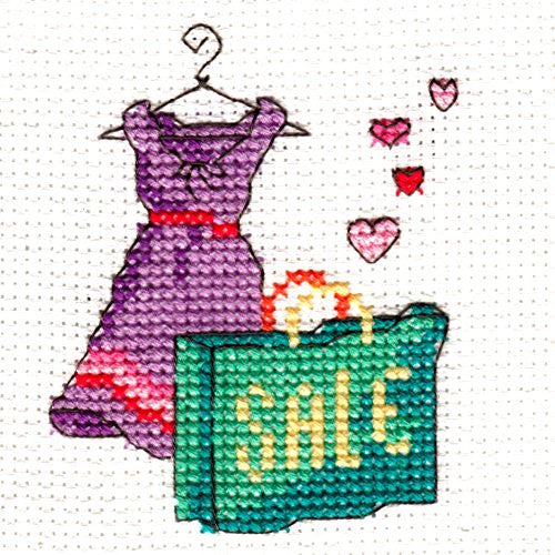 DMC Happiness Is ... Retail Therapy Mini Cross Stitch Kit