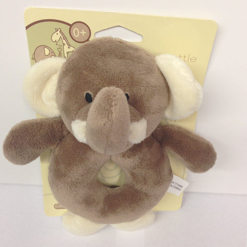 Elli & Raff Plush Ring Rattle (Pair) Elephant & Giraffe