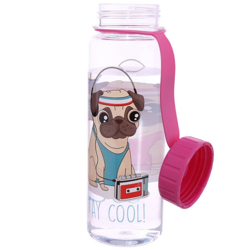 Funky Pug Stay Cool Design 500ml Bottle Fun for all the family at home, work or on holiday. Great for Pug Dog Lovers