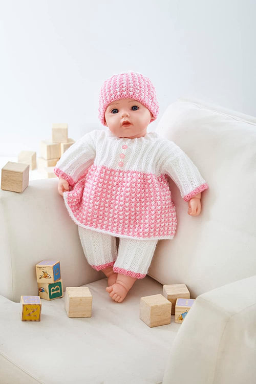 King Cole Double Knit Knitting Pattern Doll Top Pants Jacket Bootees & Hat (5924)