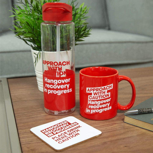 Humour Mug, Coaster & Water Bottle Gift Set