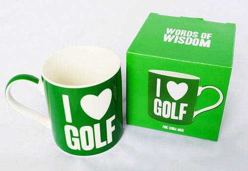 I Heart Love Golf Mug Fathers Day Birthday Mens Golfing Him Gift Cup Dad Present