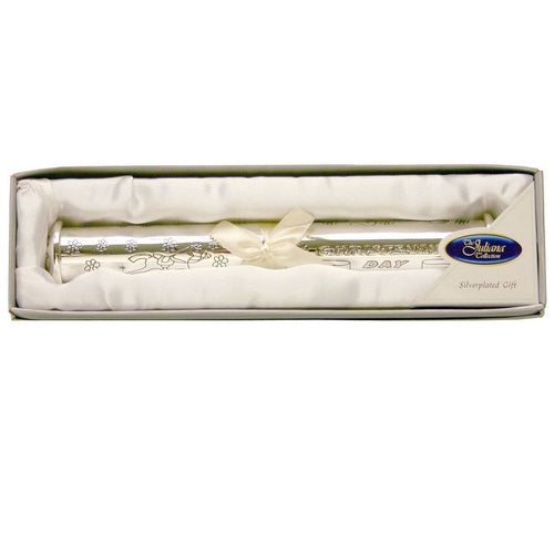 Silver Plated Christening certificate holder