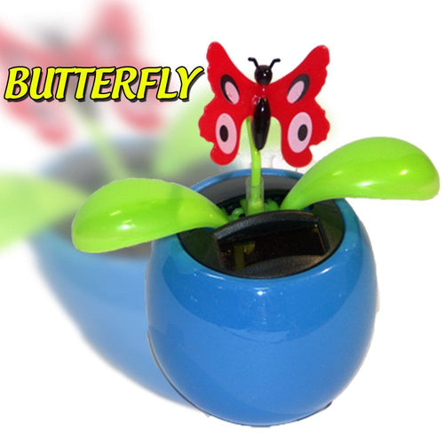 SOLAR POWERED FLIP FLAP TOYS DANCING ORNAMENT FLOWERS BUTTERFLY