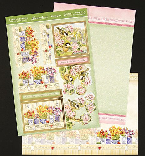 hunkydory adorable scorableldesigner decoupage garden birds & floral arrangement