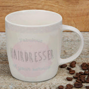 Fabulous Hairdresser Pastel Yellow and Blue Stoneware Mug