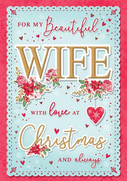 Christmas Single Boxed Card Wife - 10 x 7 inches - Regal Publishing