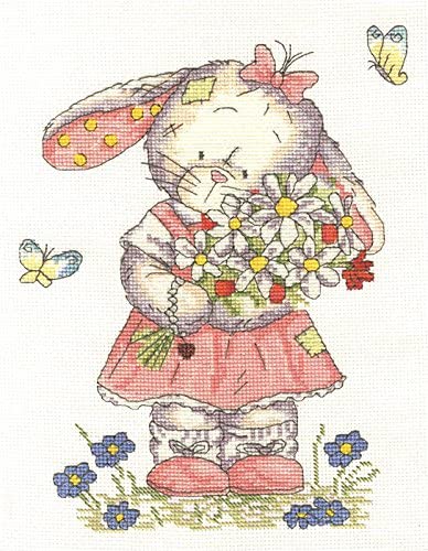 DMC Somebunny to Love Cross Stitch Kit - Flower Girl BL1093/51