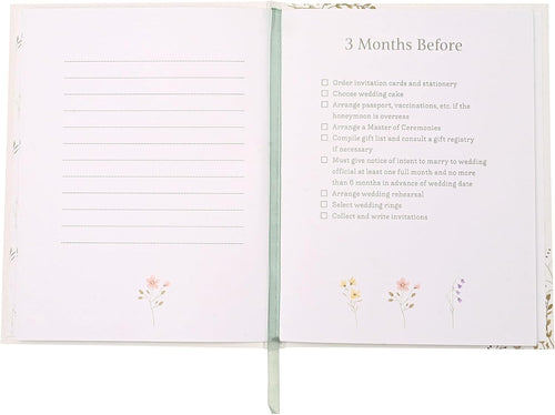 Love Story - Wildflower Wedding Planner - Planning Book and Organiser for the Bride - Engagement/Bridal Shower Gifting for Couples - H: 21cm x W: 16cm.