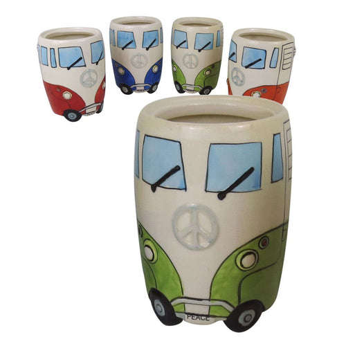 VW Camper Van Ceramic Utensils Jar (Green)