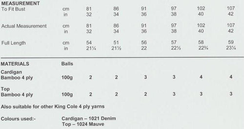 King Cole 4 Ply Pattern - 3919 Womens Short Sleeved Summer Cardigan and Top by King Cole - King Cole Patterns