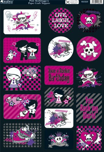 papercraft toppers pink skullduggery