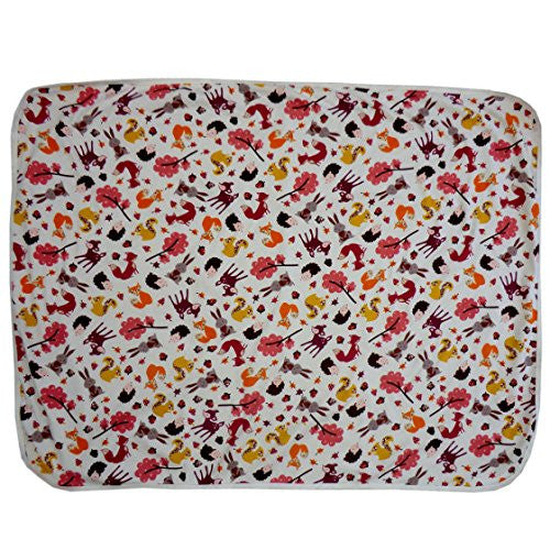 woodland print cotton blanket 70cm x 90cm