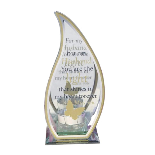 Memorial Special Remembrance Husband Tea Light Holder Flame Shaped