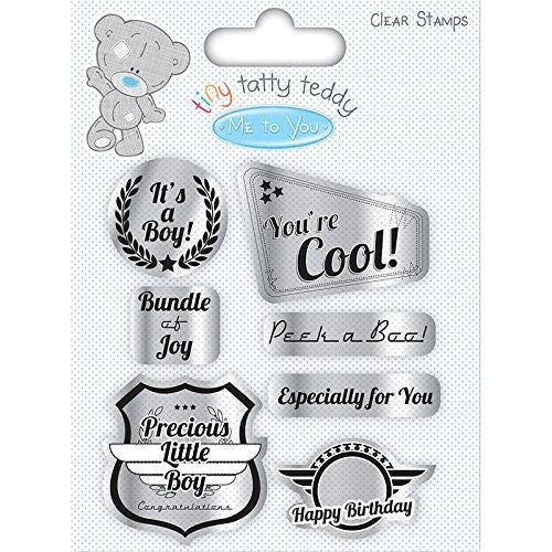 Tiny Tatty Teddy Boy Clear Sentiment Stamp