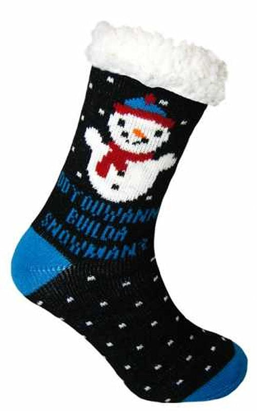 Ladies Heat Machine Soft Sherpa Fleece Lined Christmas Slipper Socks