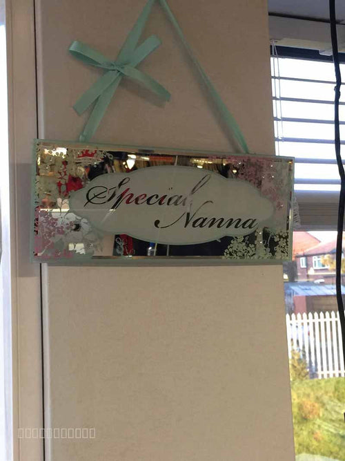 Gift For Nanna Nana Mirrored Plaque Silver Presents Ideas Mother's Day Birthday