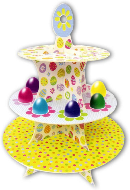 Colourful Easter Egg 3 Tier Cup-Cake / Food Stand - Easter Party or Event