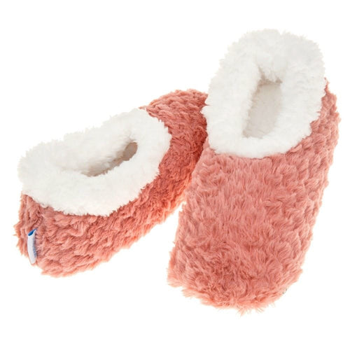 Ladies Super Soft Rose Textured Fur-Like Fabric Snoozies Slippers