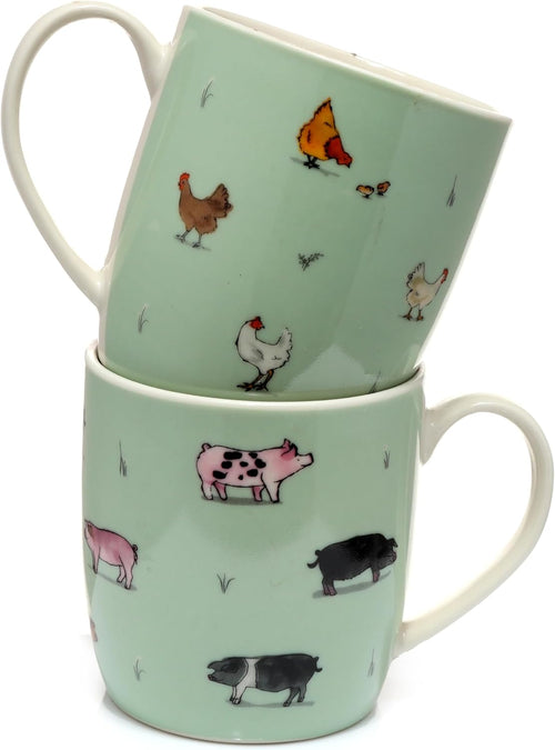 Puckator Willow Farm Set of 2 Porcelain Mugs