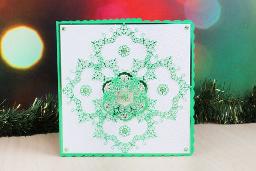 Tattered Lace Snowflake Doily, Silver