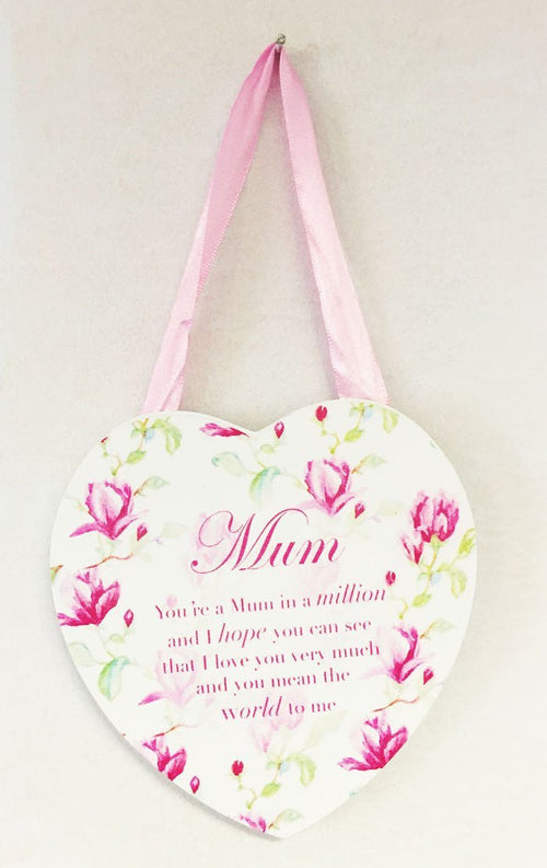 Nan / Mummy / Mum Heart Wall Plaque Gift Ideas For Her Birthday / Mothers Day-Mum