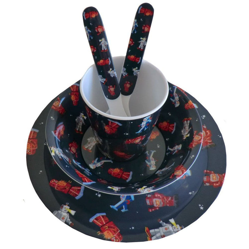 Powell Craft Melamine Toddler Dinner Set, ROBOT