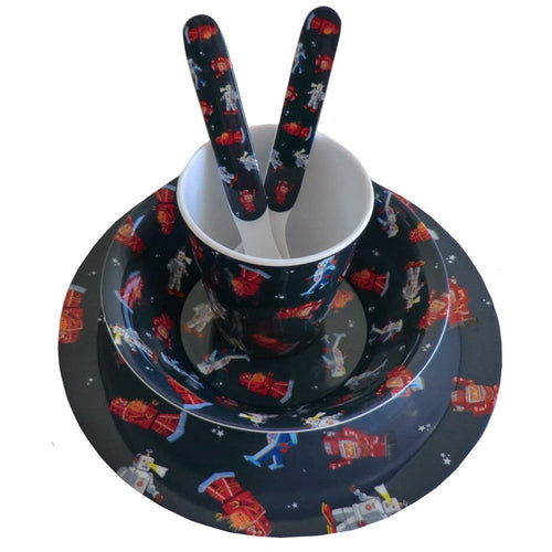 Powell Craft Melamine Toddler Dinner Set, ROBOT