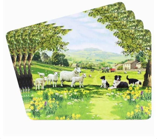 The Leonardo Collection  Collie and Sheep Table Place Mats (Set of 4), Boxed