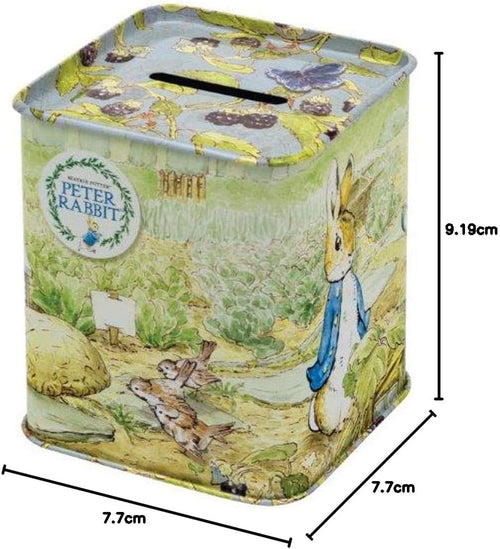 Beatrix Potter Peter Rabbit Money Tin  Square Piggy Bank Money Box