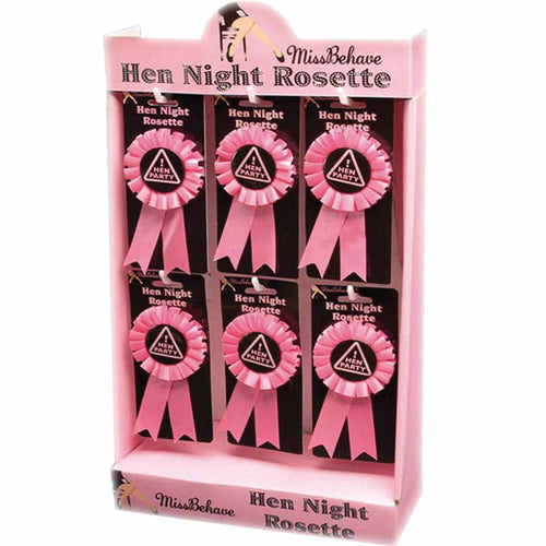Novelty Hen &amp; Stag Party Accessories Miss Behave Hen Party Rosette - Pink