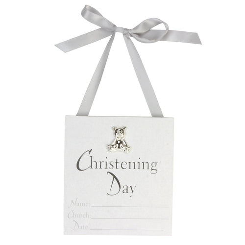 Juliana Pearlised Hanging Christening Plaque 14.5cm